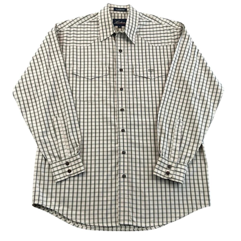 Vintage 90s Lucchese Classics Western Plaid Button Up Shirt Men’s M